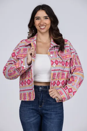 Zeigen Sie es her Damen gemusterte Jacke