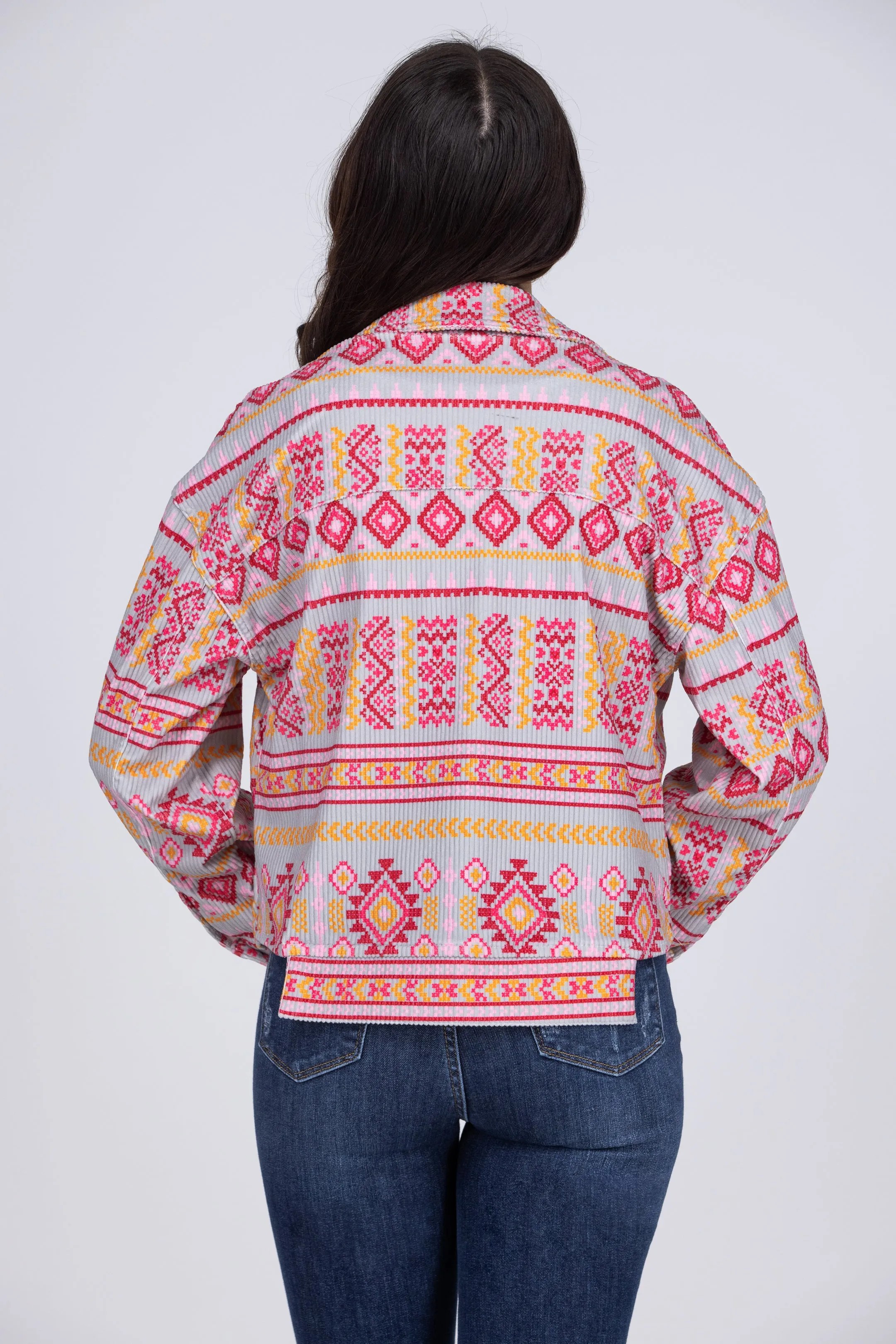 Zeigen Sie es her Damen gemusterte Jacke