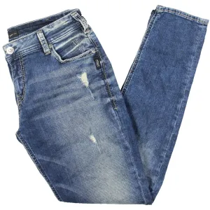 Silver Jeans Co. Damen Mid Rise Skinny Jeans in Mittelwaschung