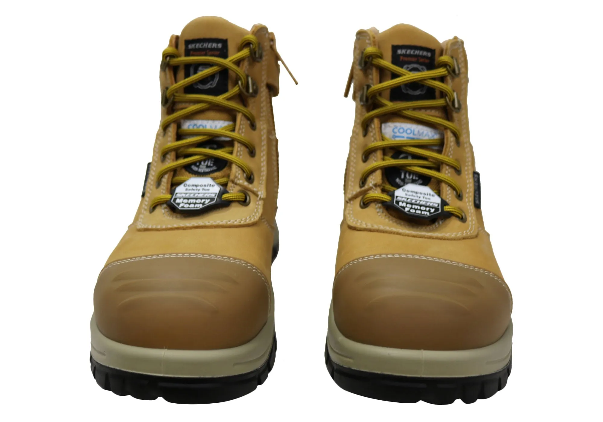 Skechers Herren Leder Arbeitsschuhe mit Composite-Zehenschutzkappe Skechers Schuhe