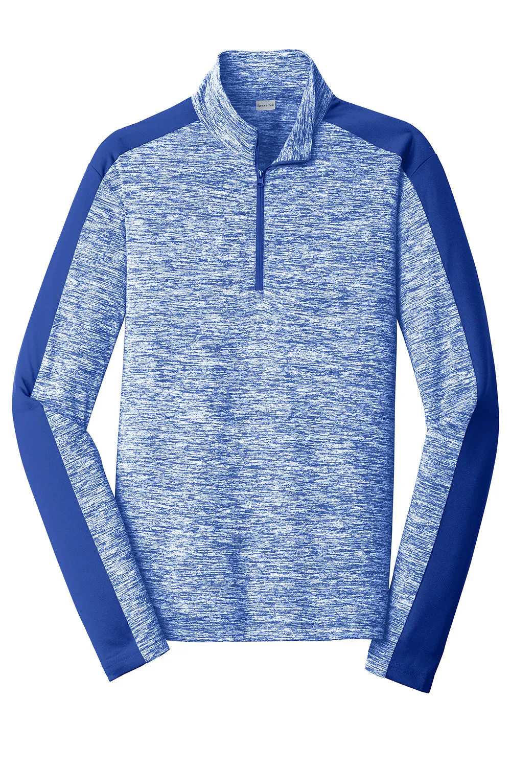 Sport-Tek Herren Electric Heather Feuchtigkeitstransportierendes 1/4-Zip Sweatshirt - True Royal Blue Electric/True Royal Blue