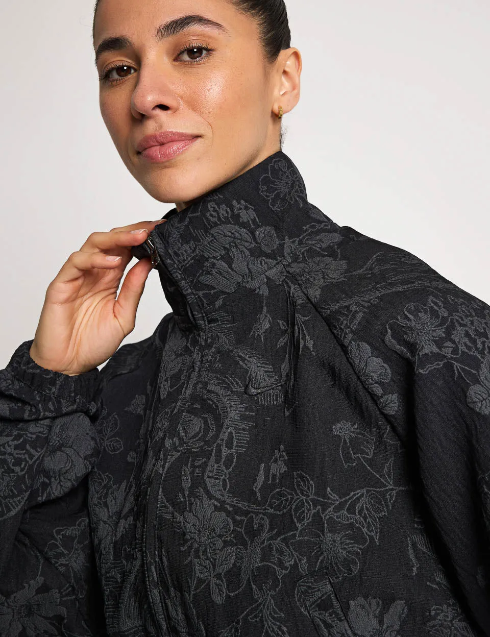 Sportswear-Kollektion Jacquard-Trackjacke - Schwarz/Anthrazit