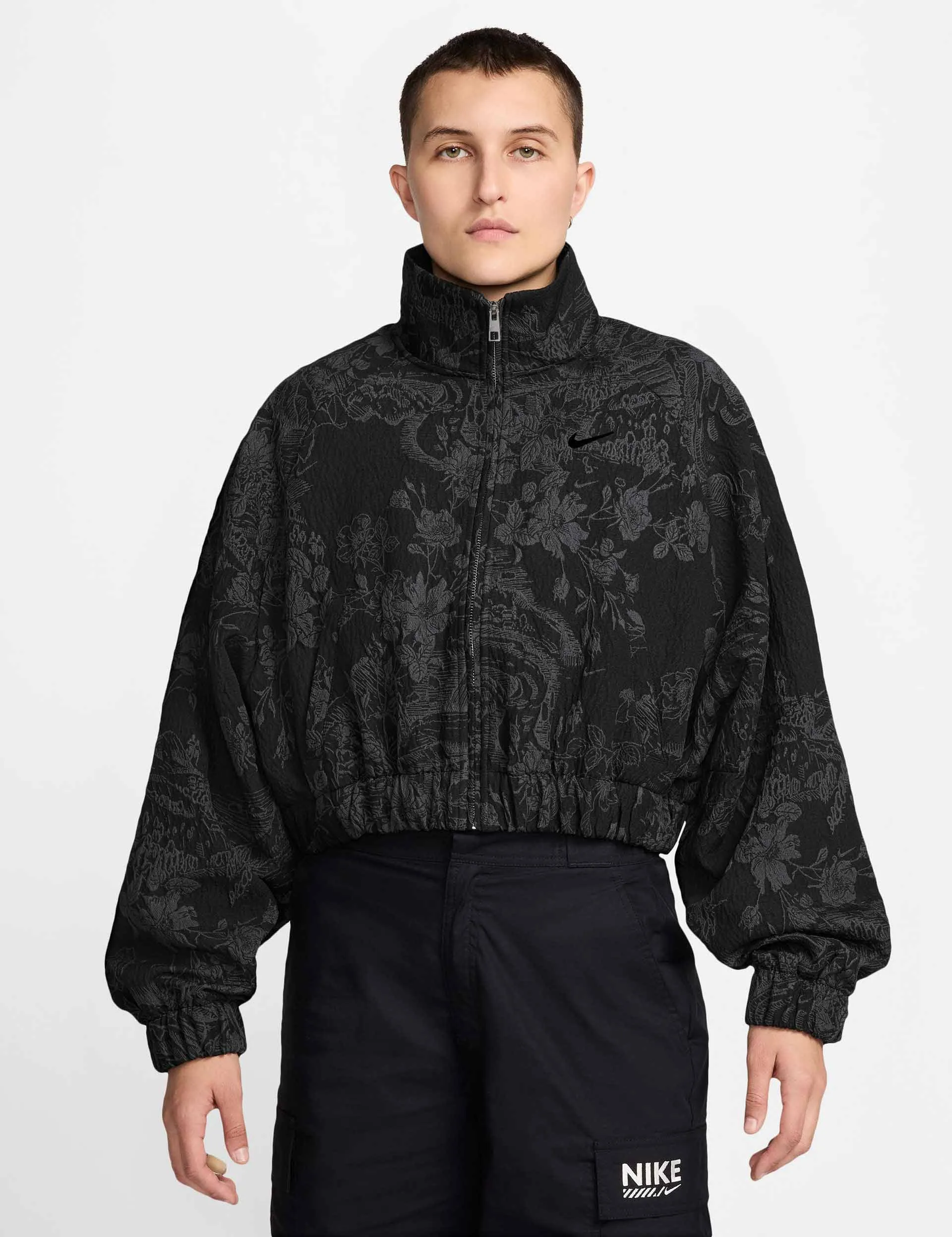 Sportswear-Kollektion Jacquard-Trackjacke - Schwarz/Anthrazit