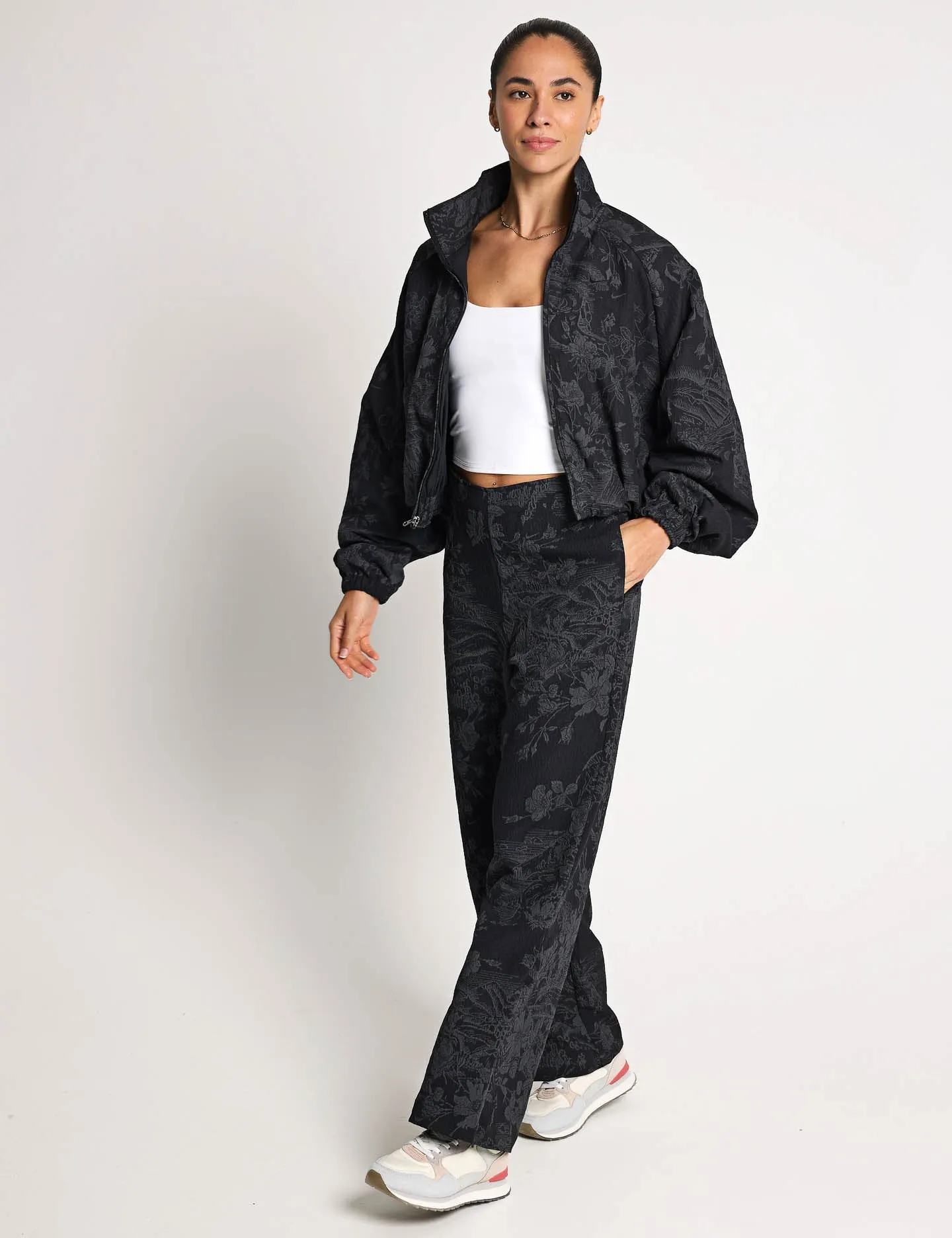 Sportswear-Kollektion Jacquard-Trackjacke - Schwarz/Anthrazit