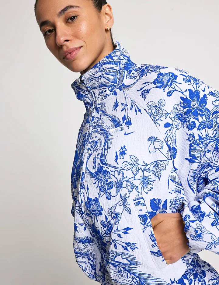 Sportswear-Kollektion Jacquard-Trackjacke - Weiß/Hyper Royal