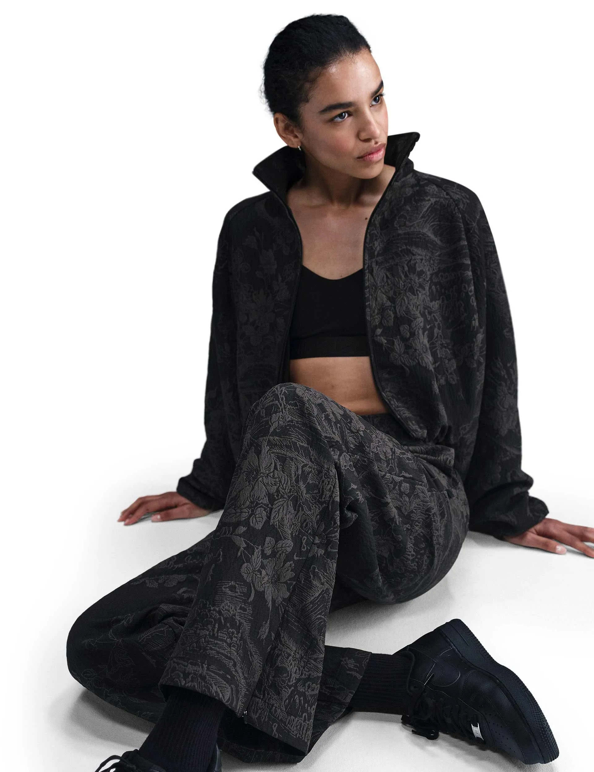 Sportswear-Kollektion Jacquard-Jogginghose - Schwarz/Anthrazit