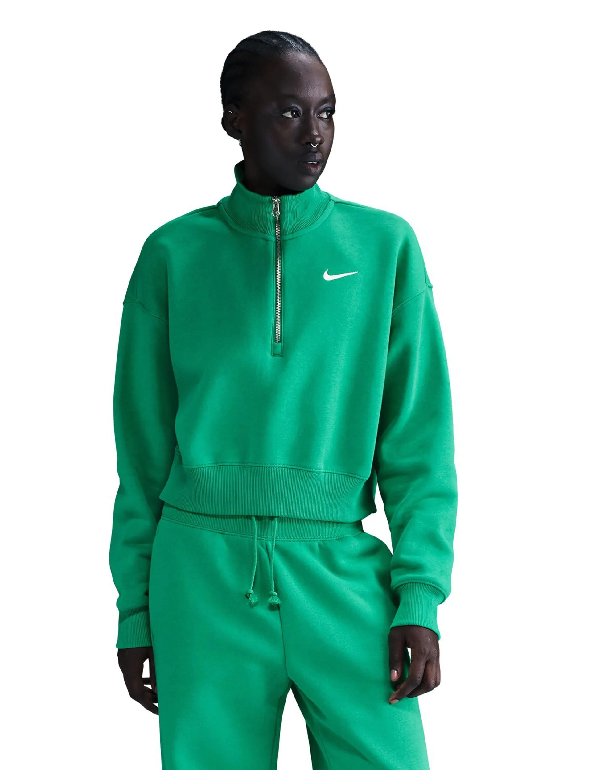 Sportswear Phoenix Fleece Crop Sweatshirt - Stadiongrün/Segel