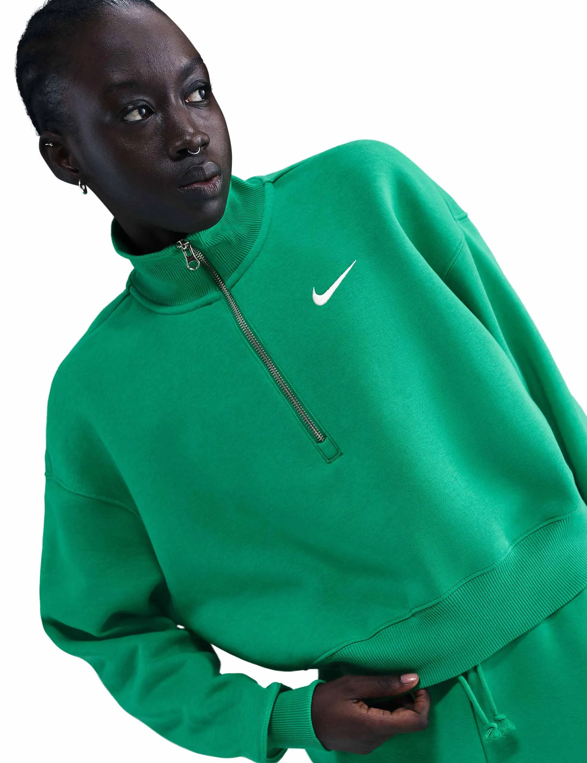 Sportswear Phoenix Fleece Crop Sweatshirt - Stadiongrün/Segel