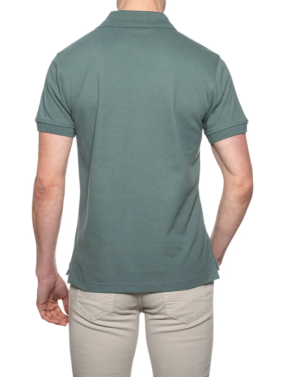 S/S Polo Mit Aufnäher Verblasstes Petrol