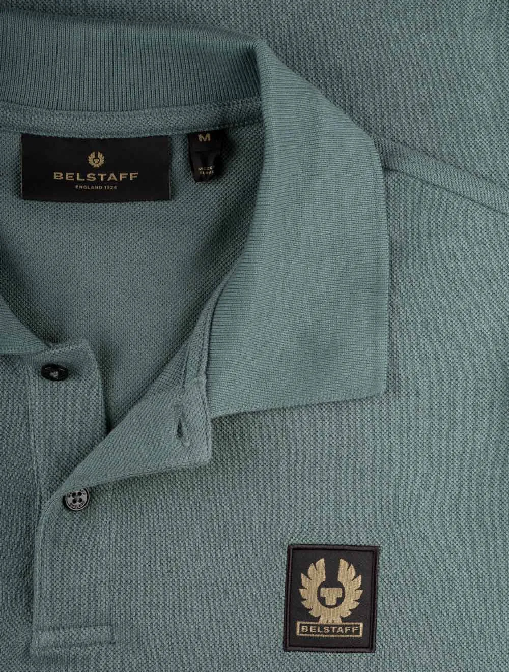 S/S Polo Mit Aufnäher Verblasstes Petrol
