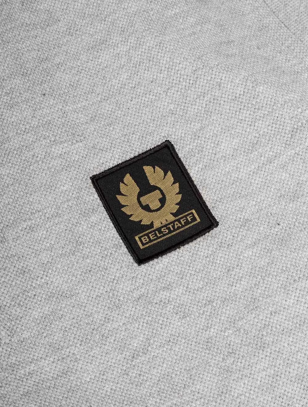 S/S Polo mit Aufnäher Grau Melange