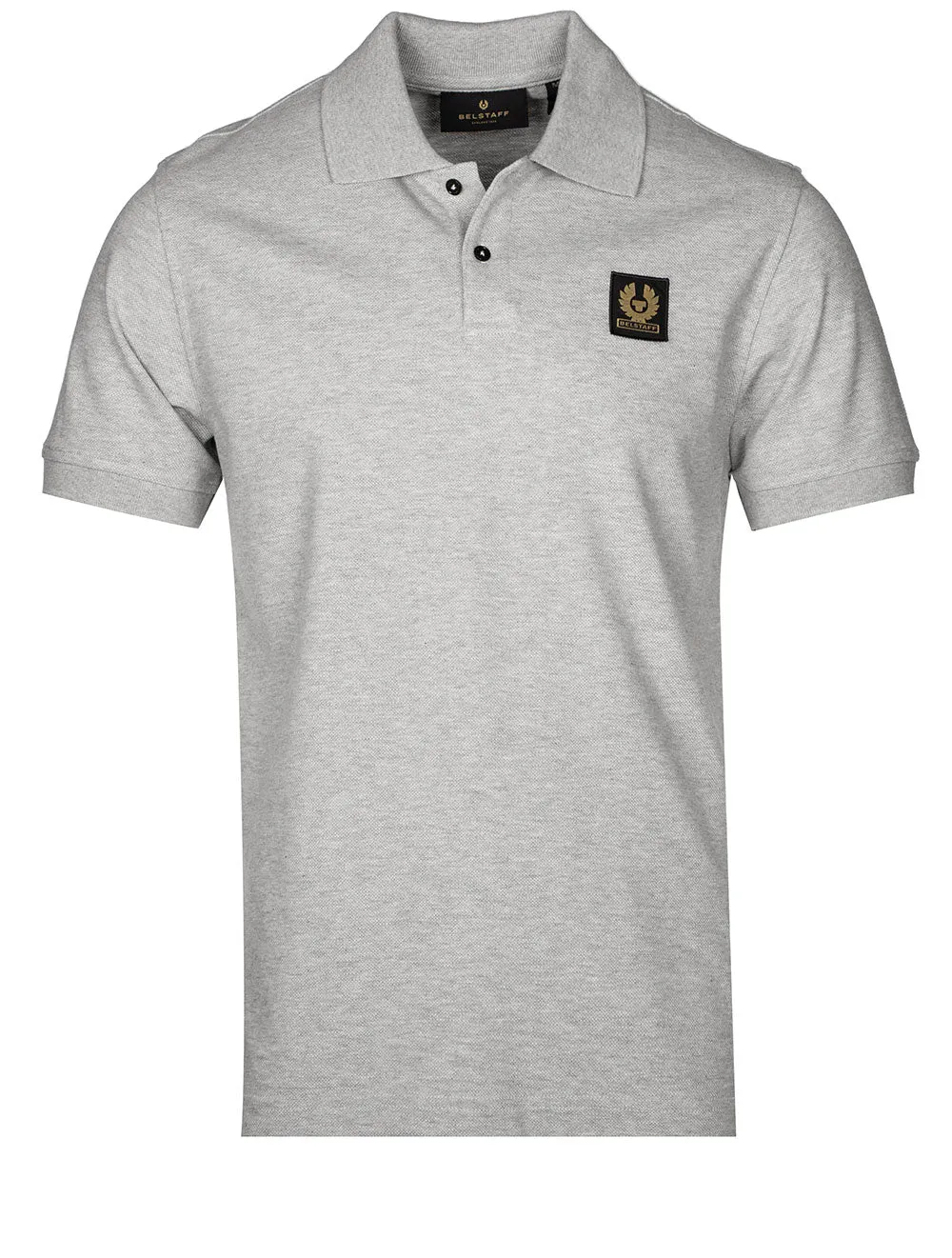 S/S Polo mit Aufnäher Grau Melange