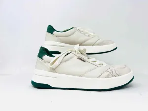 Staud Größe 6 Creme/Grüne Schnürleder-Sneaker