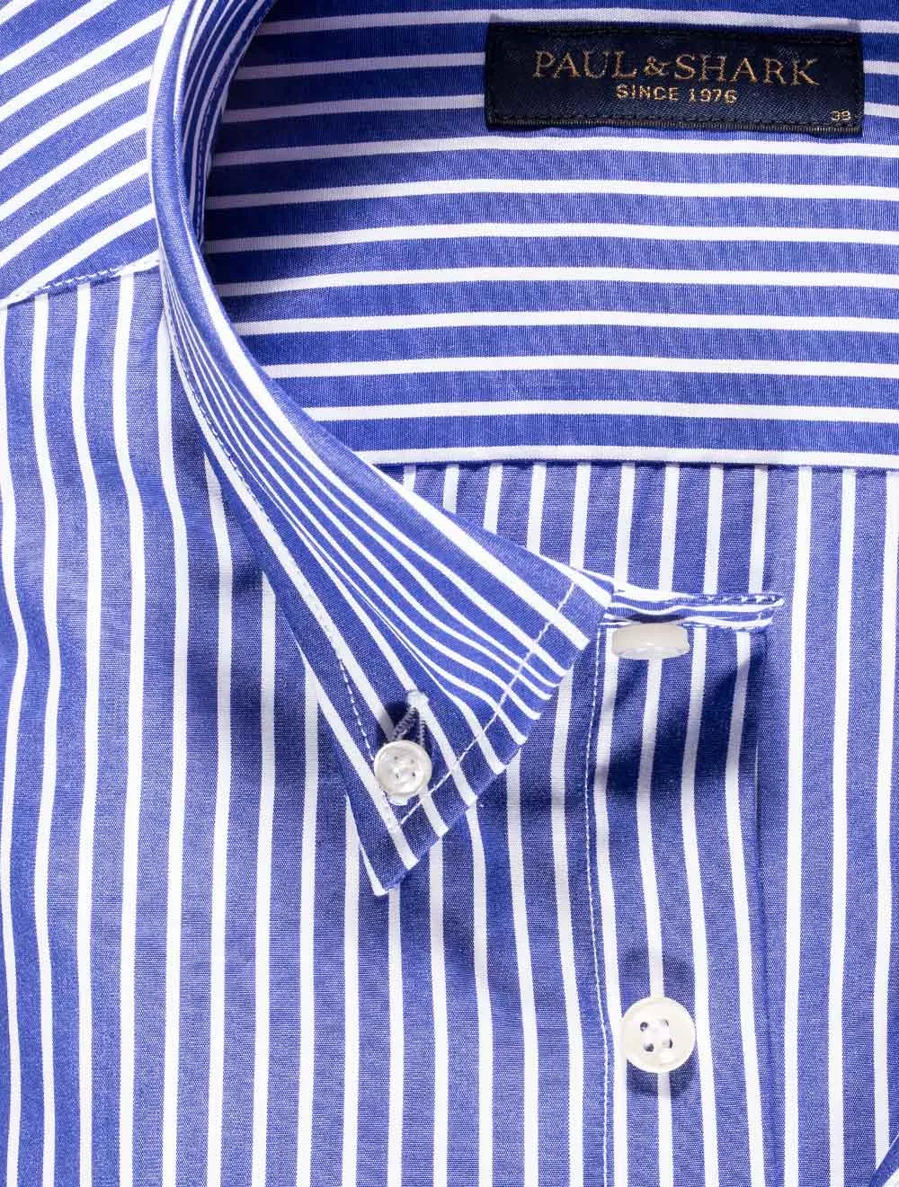 Gestreiftes Button-Down-Hemd Blau