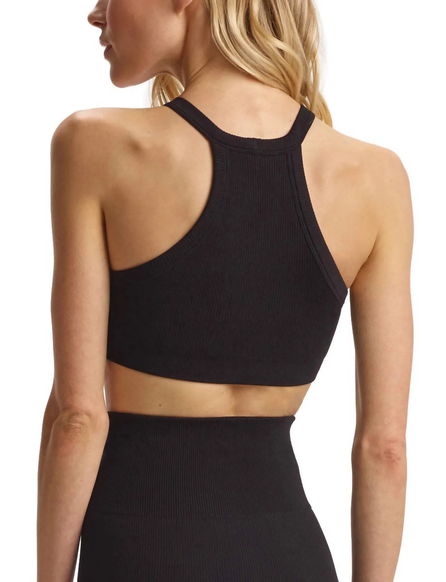 Studio Rippen-Racerback-BH in Schwarz