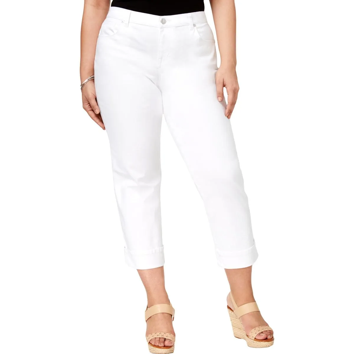 Style & Co. Damen Plus Capri-Jeans mit Umschlag und mittelhoher Taille