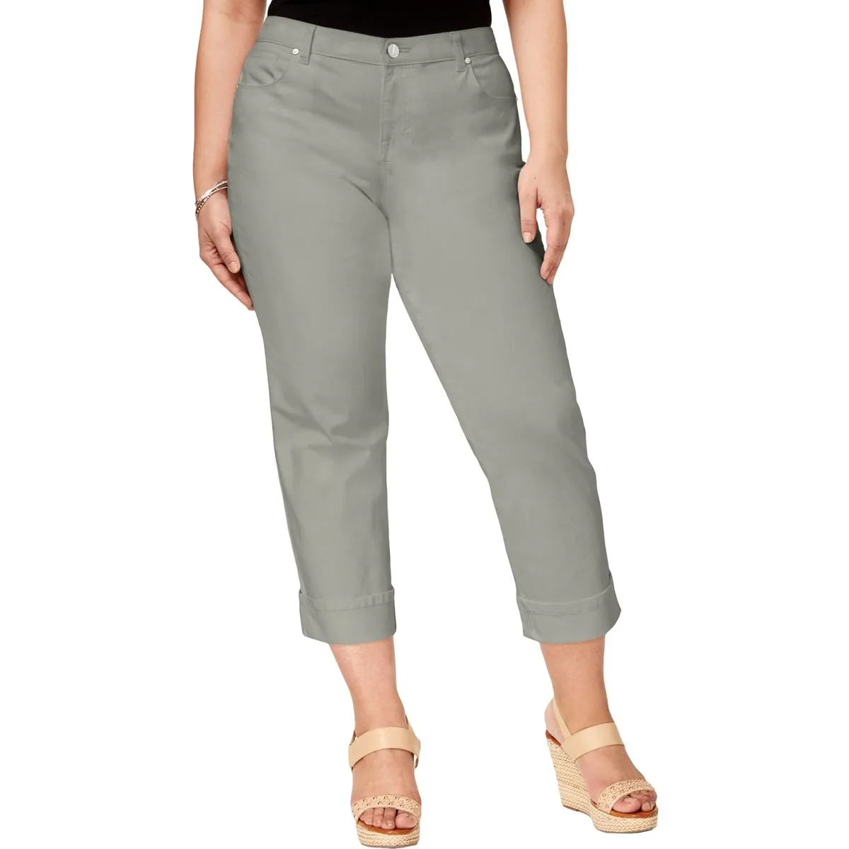 Style & Co. Damen Plus Capri-Jeans mit Umschlag und mittelhoher Taille