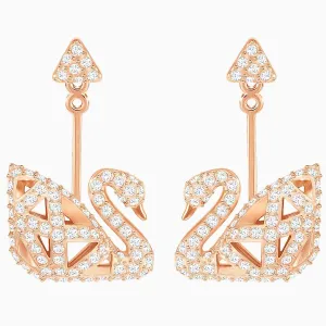 Swarovski Schmuck Swarovski Damen Ohrringe - Facet Schwan Kristalle Pave Roségold Stecker | 5358058