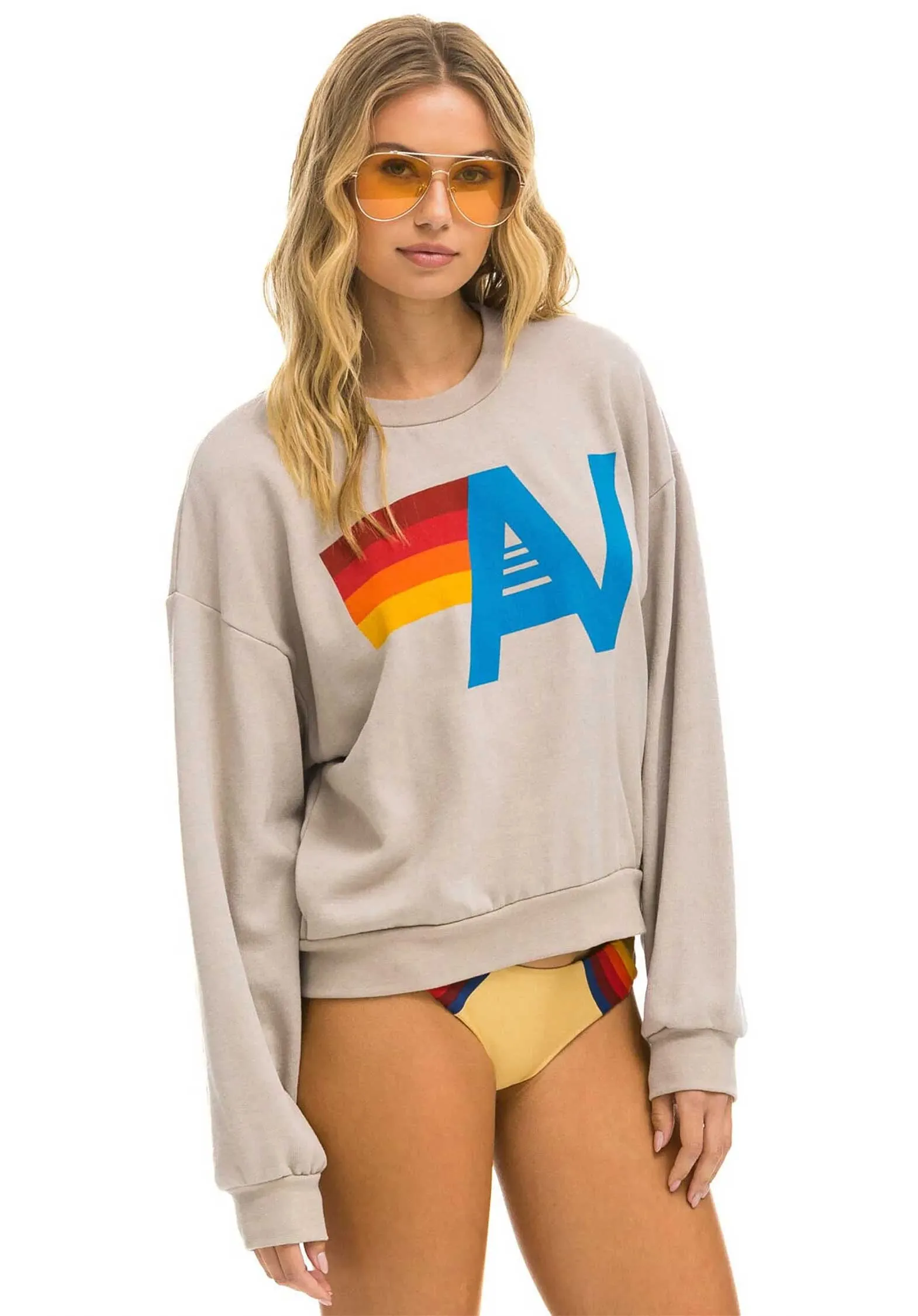 Sweatshirt Logo Crew Swrxlo Sand