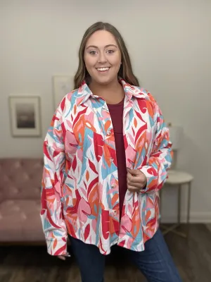 Die abstrakte Frauen-Cord-Jacke *Endgültiger Verkauf*