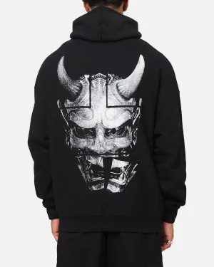 Die Anti-Order-Oni-Maske Boxy-Hoodie Schwarz