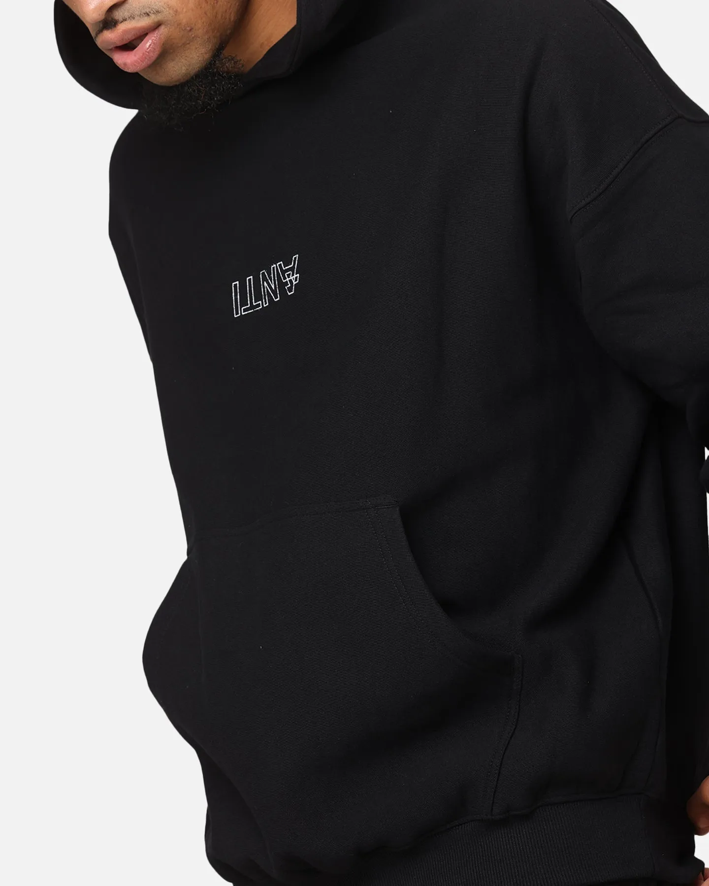 Die Anti-Order-Oni-Maske Boxy-Hoodie Schwarz