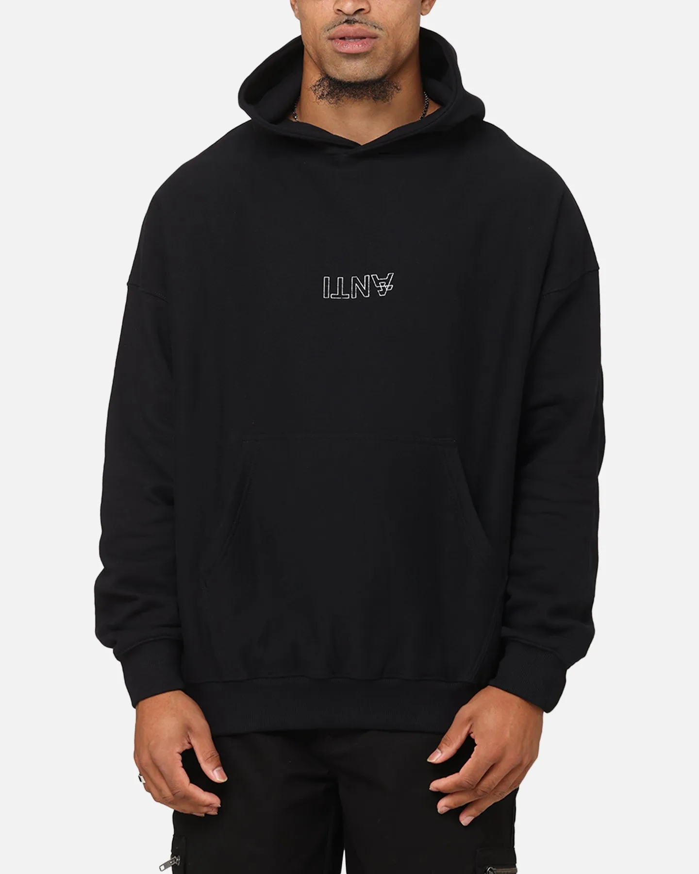 Die Anti-Order-Oni-Maske Boxy-Hoodie Schwarz