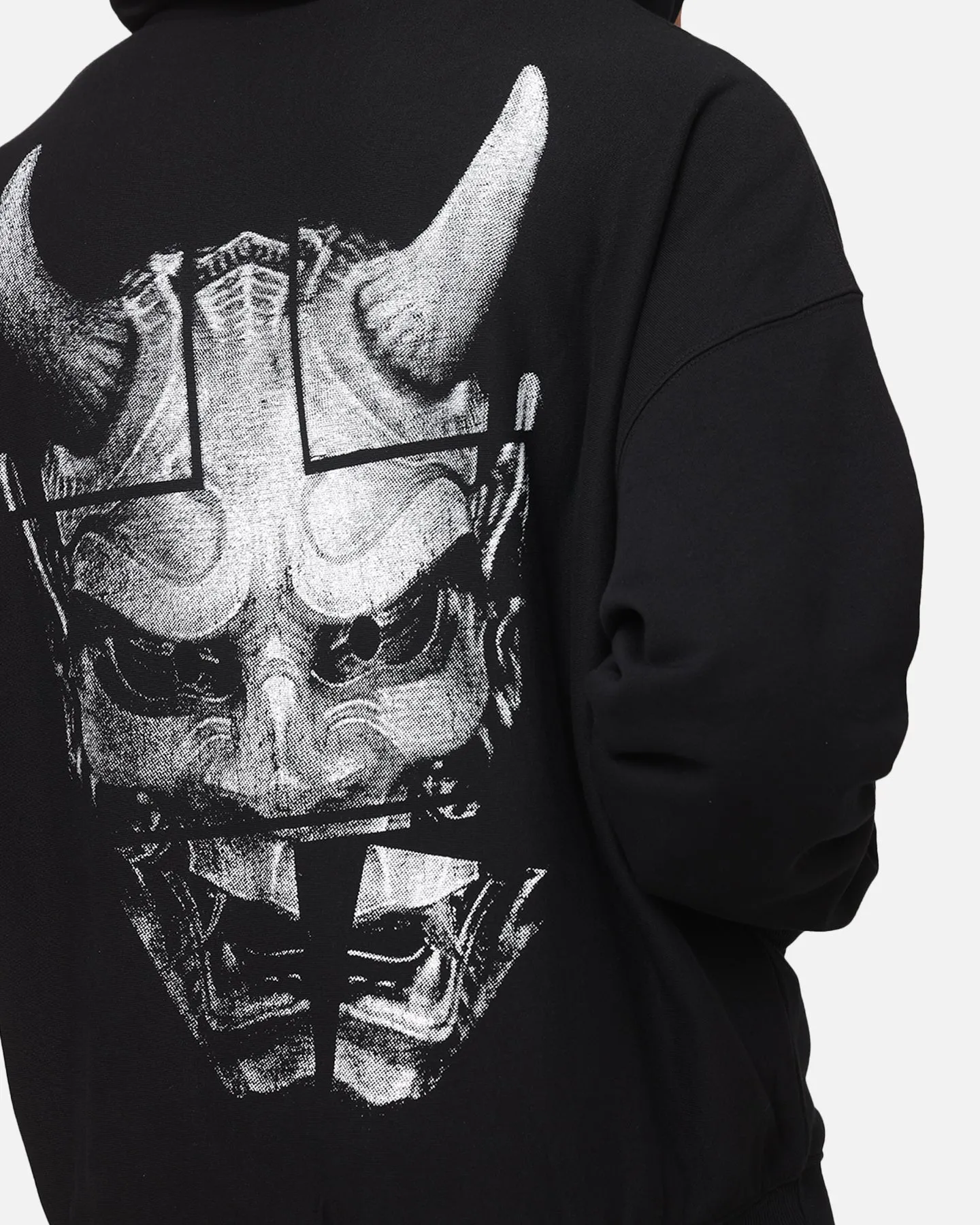 Die Anti-Order-Oni-Maske Boxy-Hoodie Schwarz