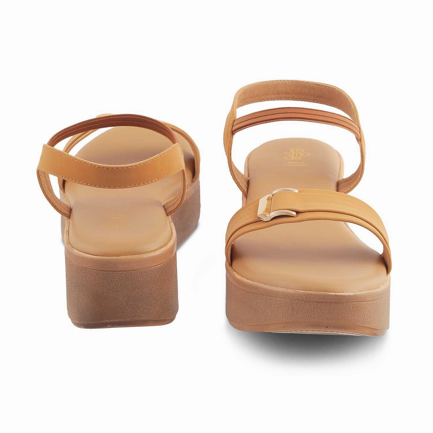 Die Caen Beige Damen Plateau Keil Sandalen Tresmode