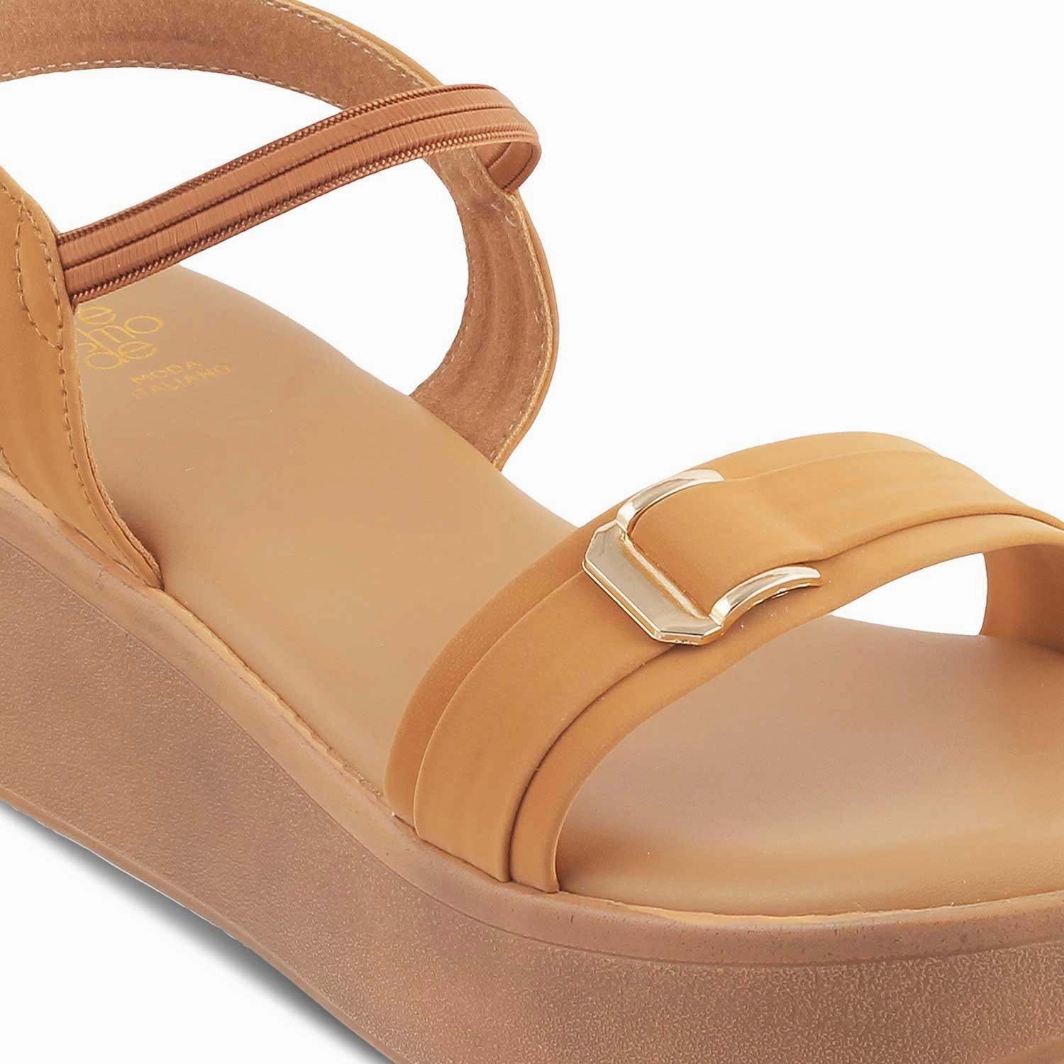 Die Caen Beige Damen Plateau Keil Sandalen Tresmode