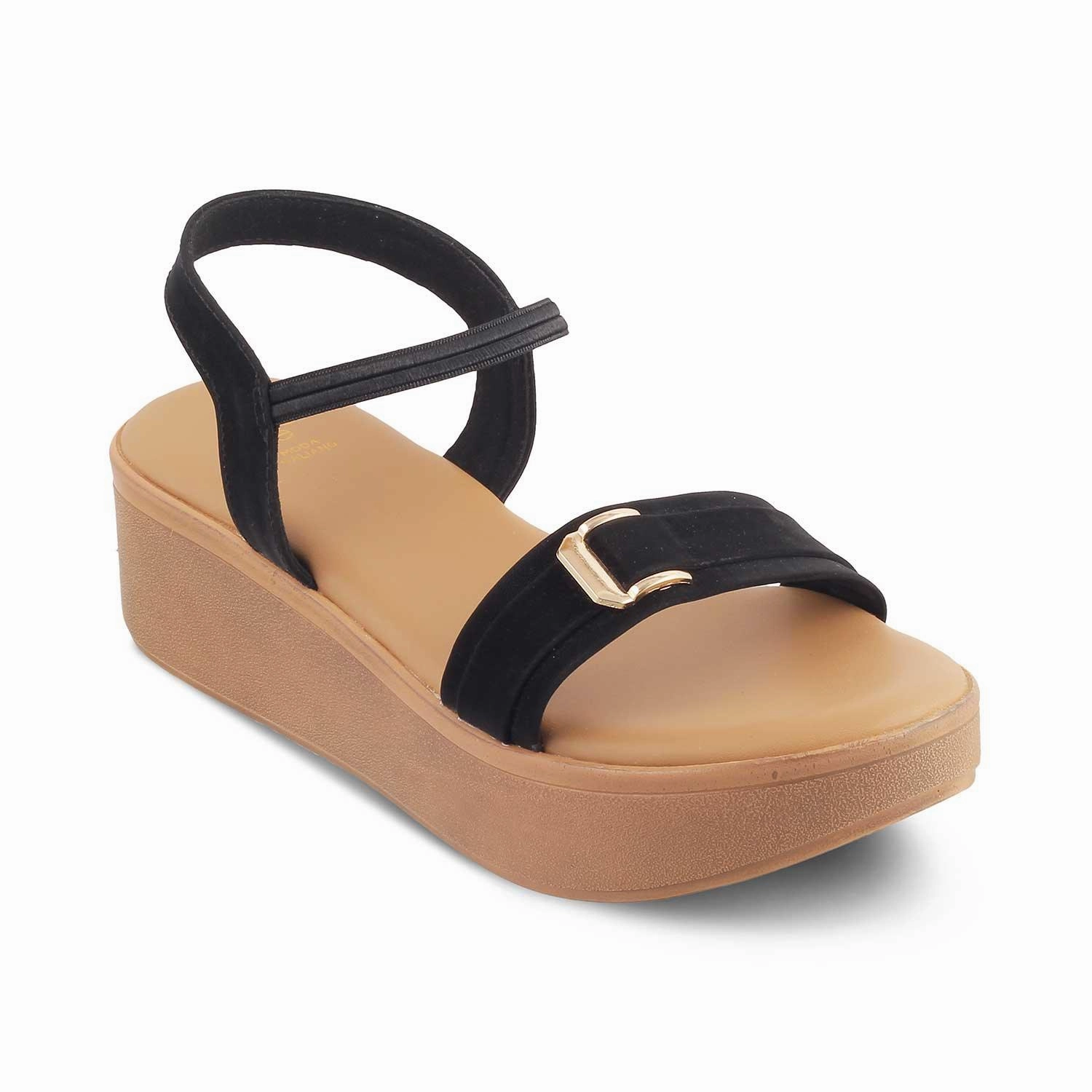 Die Caen Plateausandalen mit Keilabsatz für Frauen in Schwarz von Tresmode