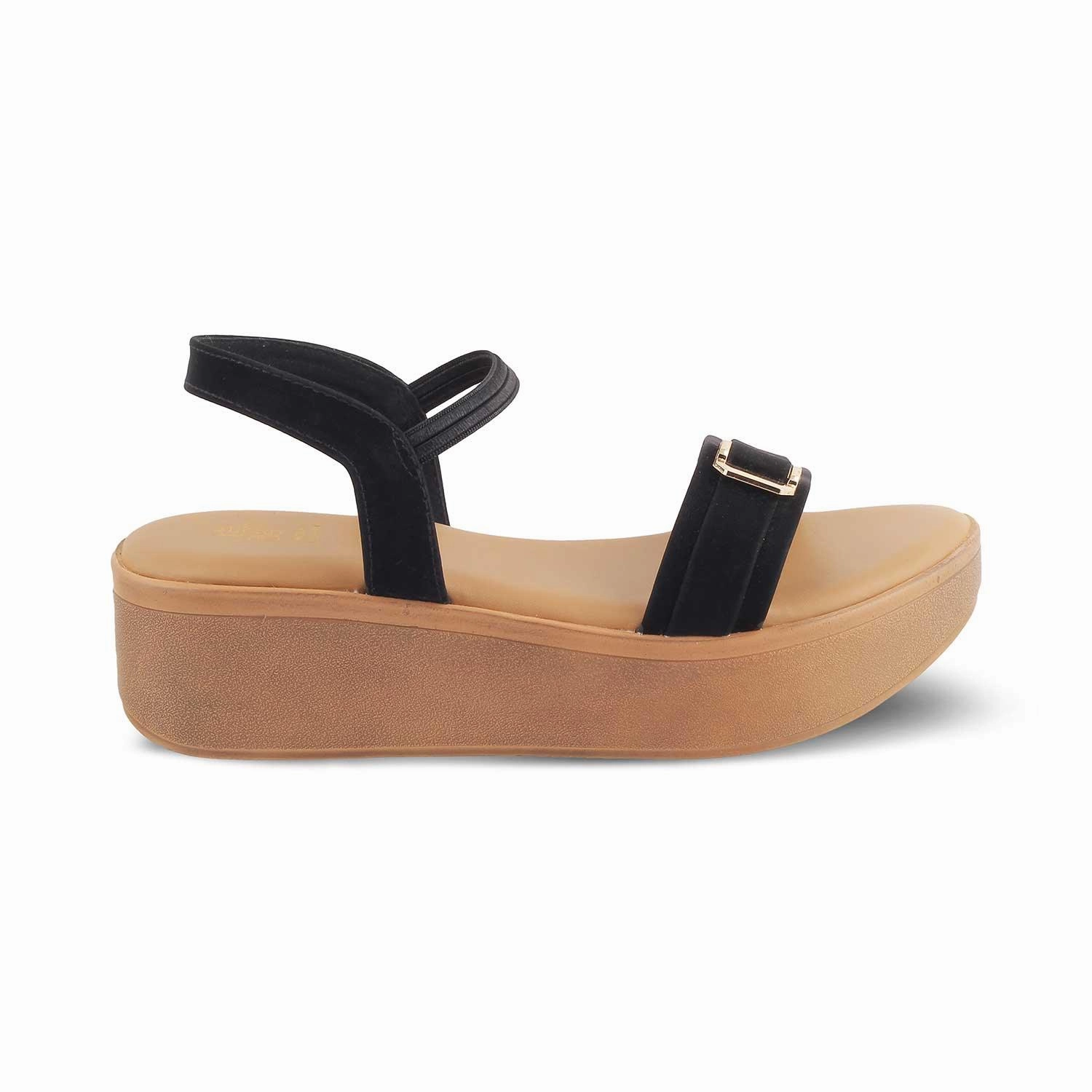 Die Caen Plateausandalen mit Keilabsatz für Frauen in Schwarz von Tresmode