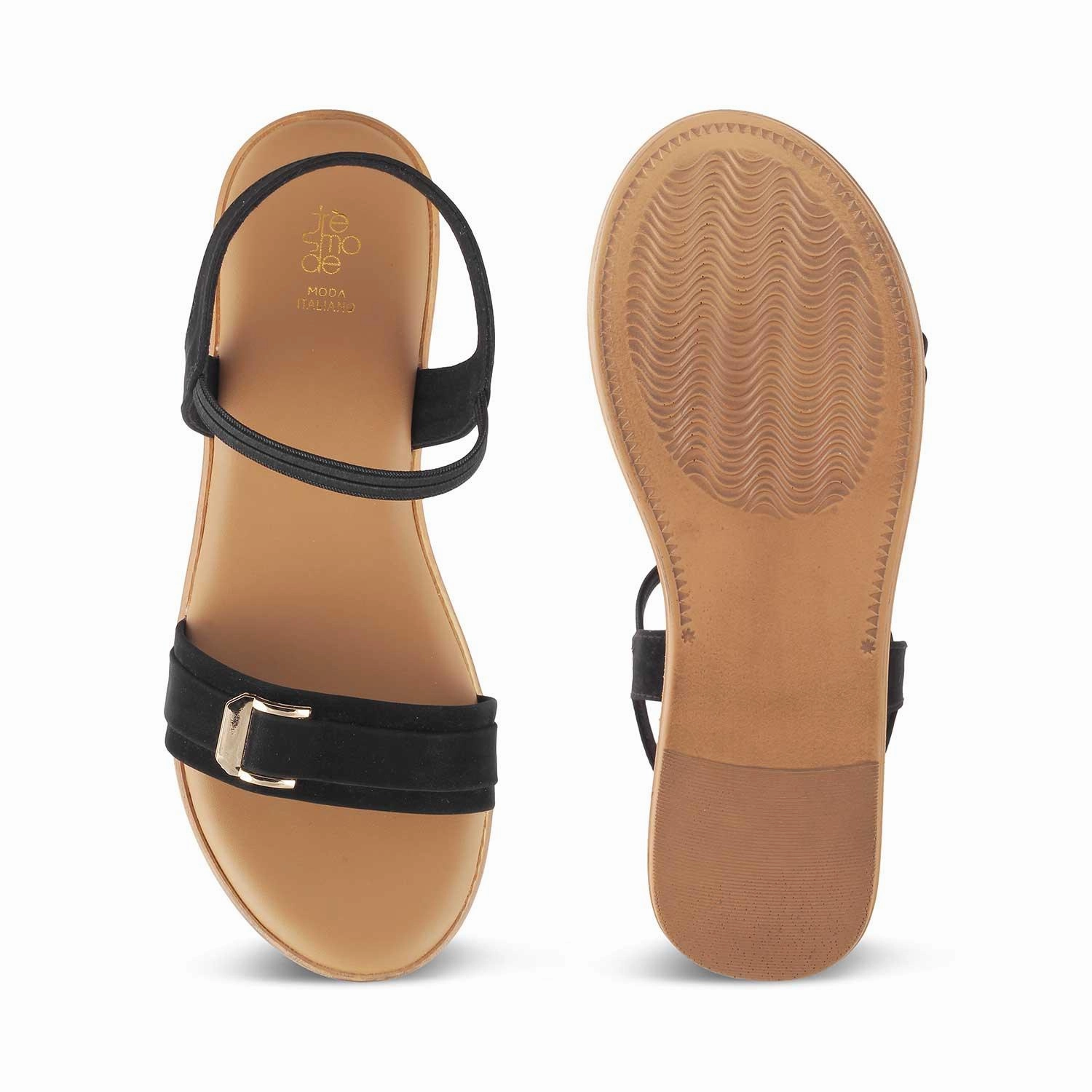 Die Caen Plateausandalen mit Keilabsatz für Frauen in Schwarz von Tresmode