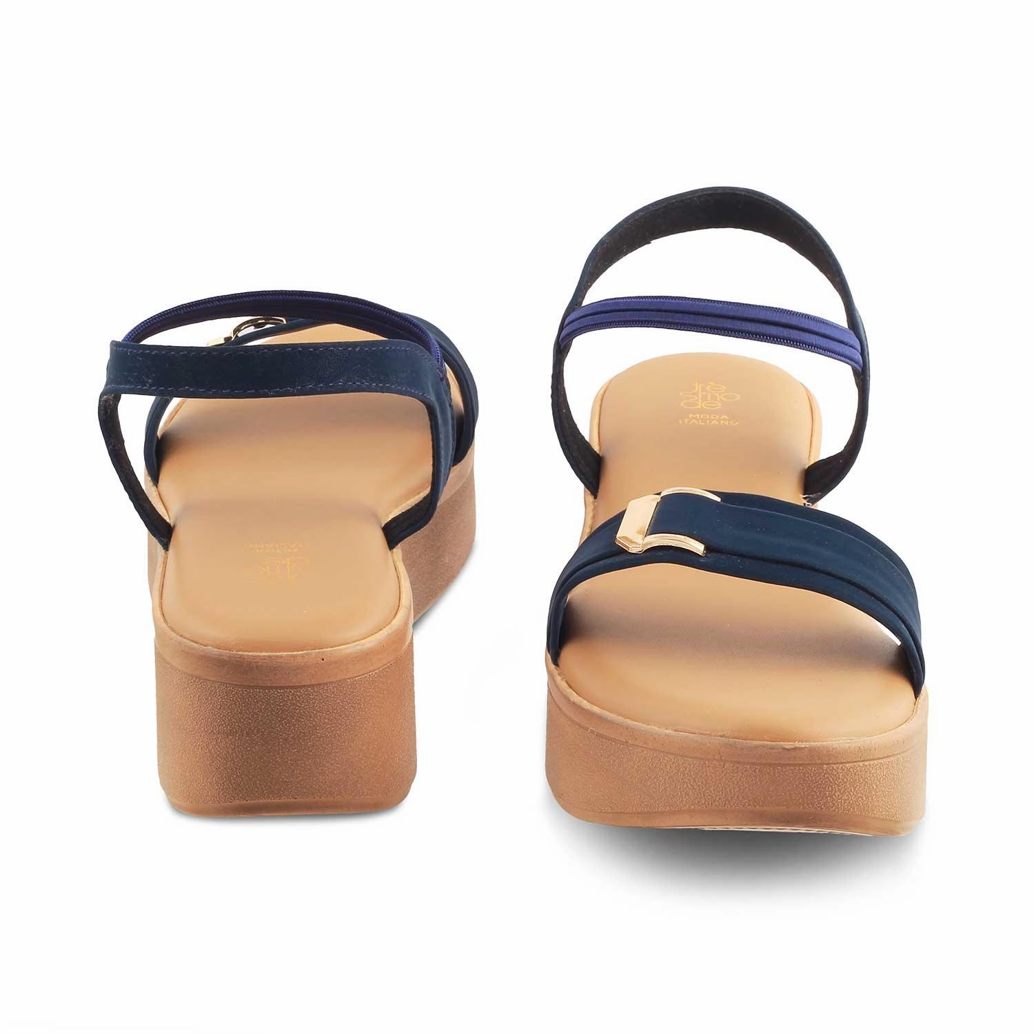 Die Caen Blue Damen Plateform Keil-Sandalen Tresmode