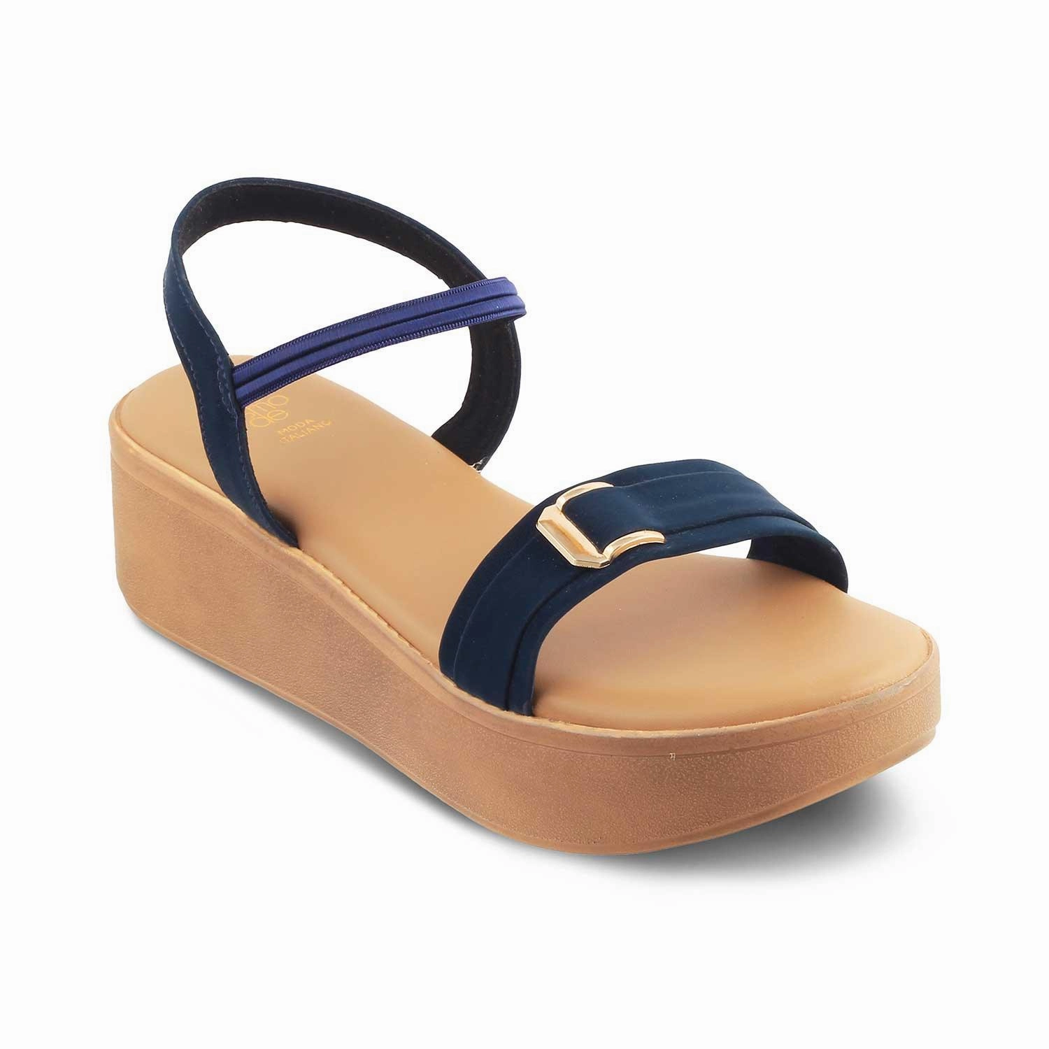 Die Caen Blue Damen Plateform Keil-Sandalen Tresmode