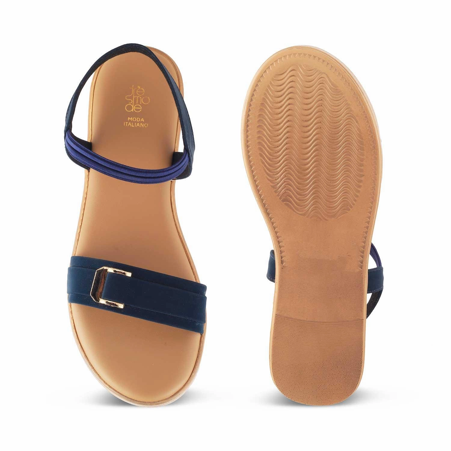 Die Caen Blue Damen Plateform Keil-Sandalen Tresmode