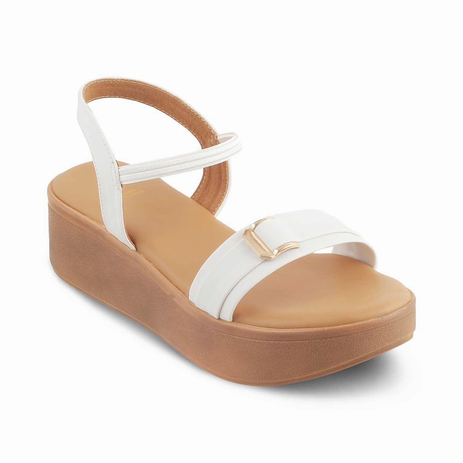 Die Caen Weiße Damen Plateau Keil Sandalen Tresmode