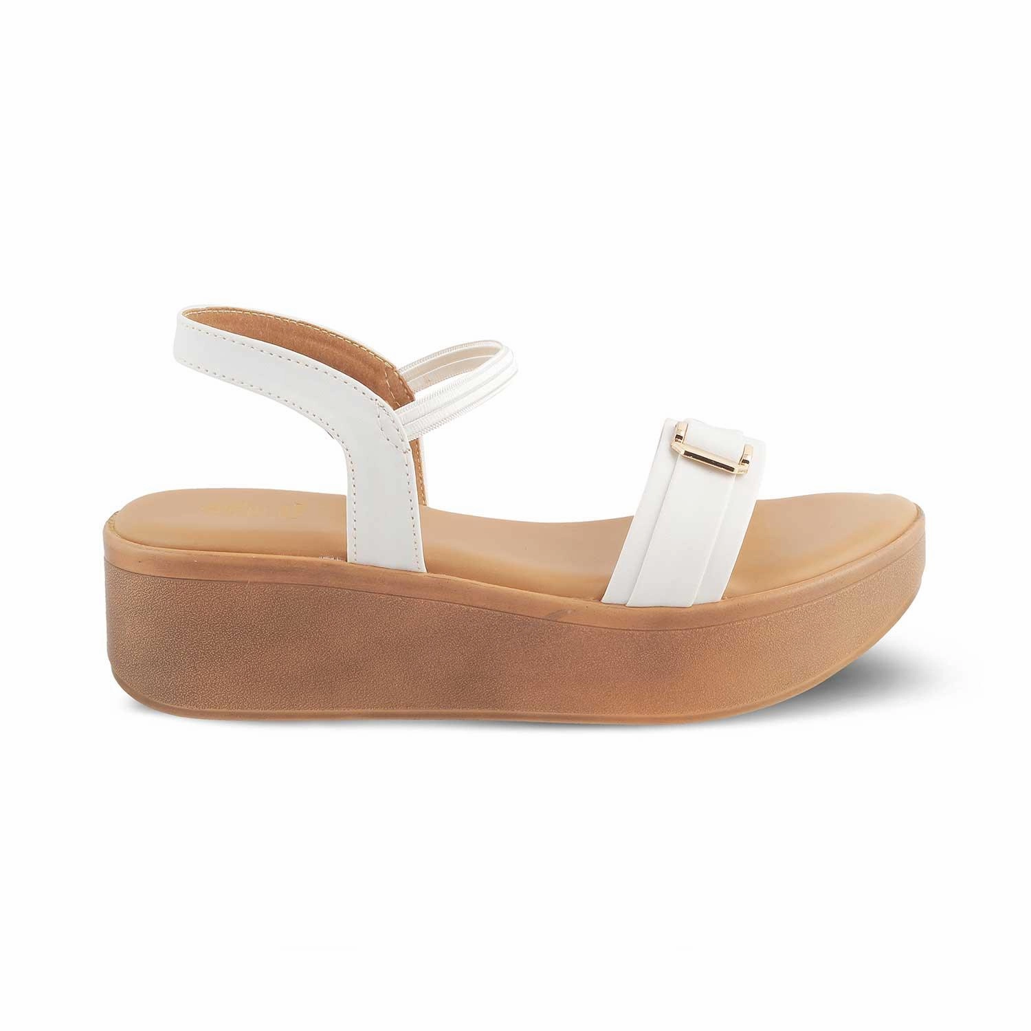 Die Caen Weiße Damen Plateau Keil Sandalen Tresmode