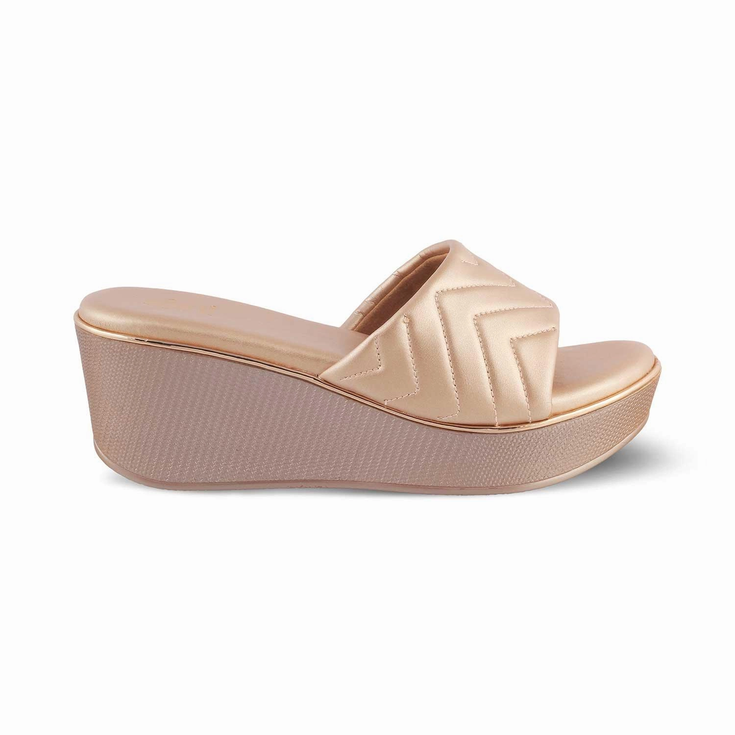 Die Coldege Champagne Damen Keilabsatz Sandalen Tresmode