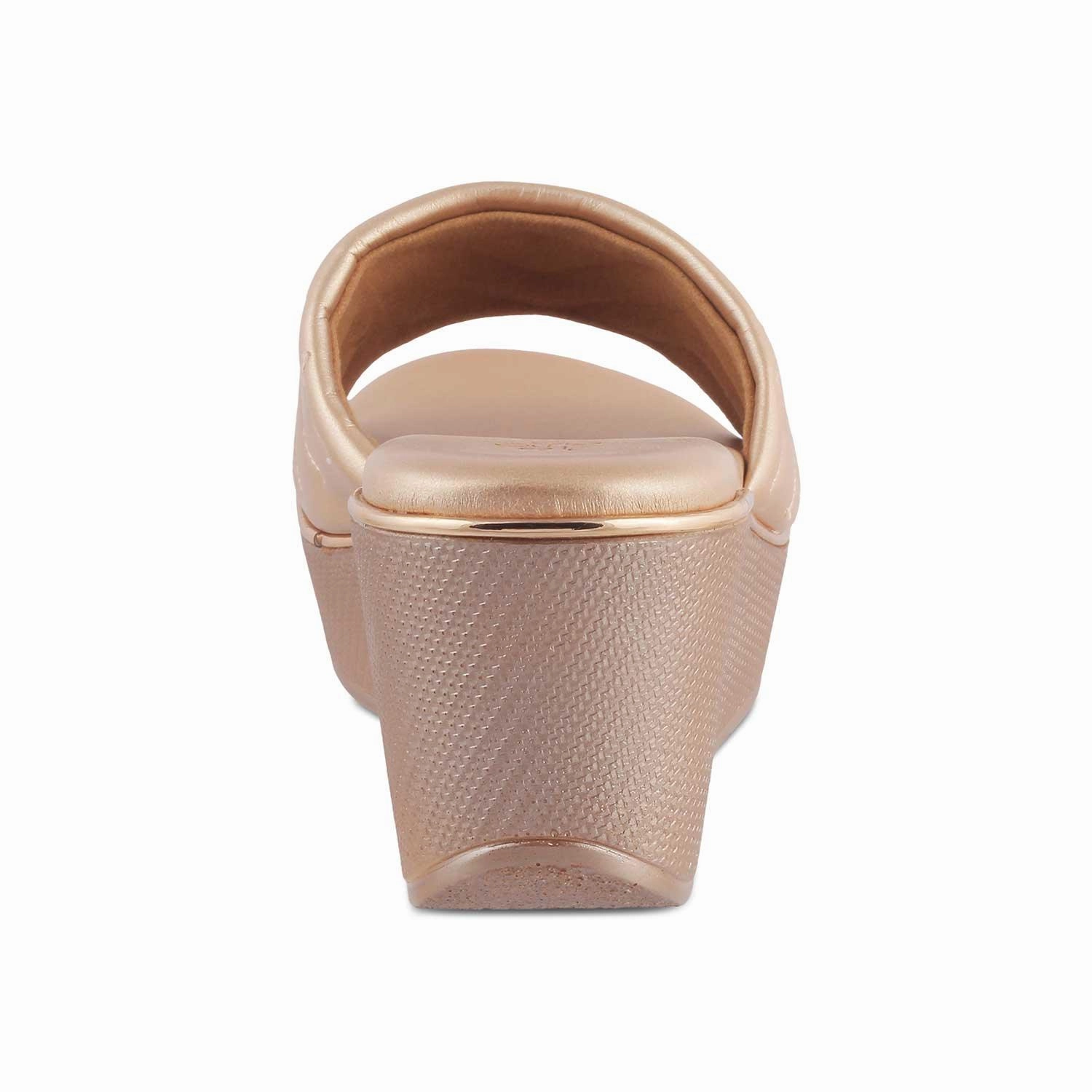 Die Coldege Champagne Damen Keilabsatz Sandalen Tresmode