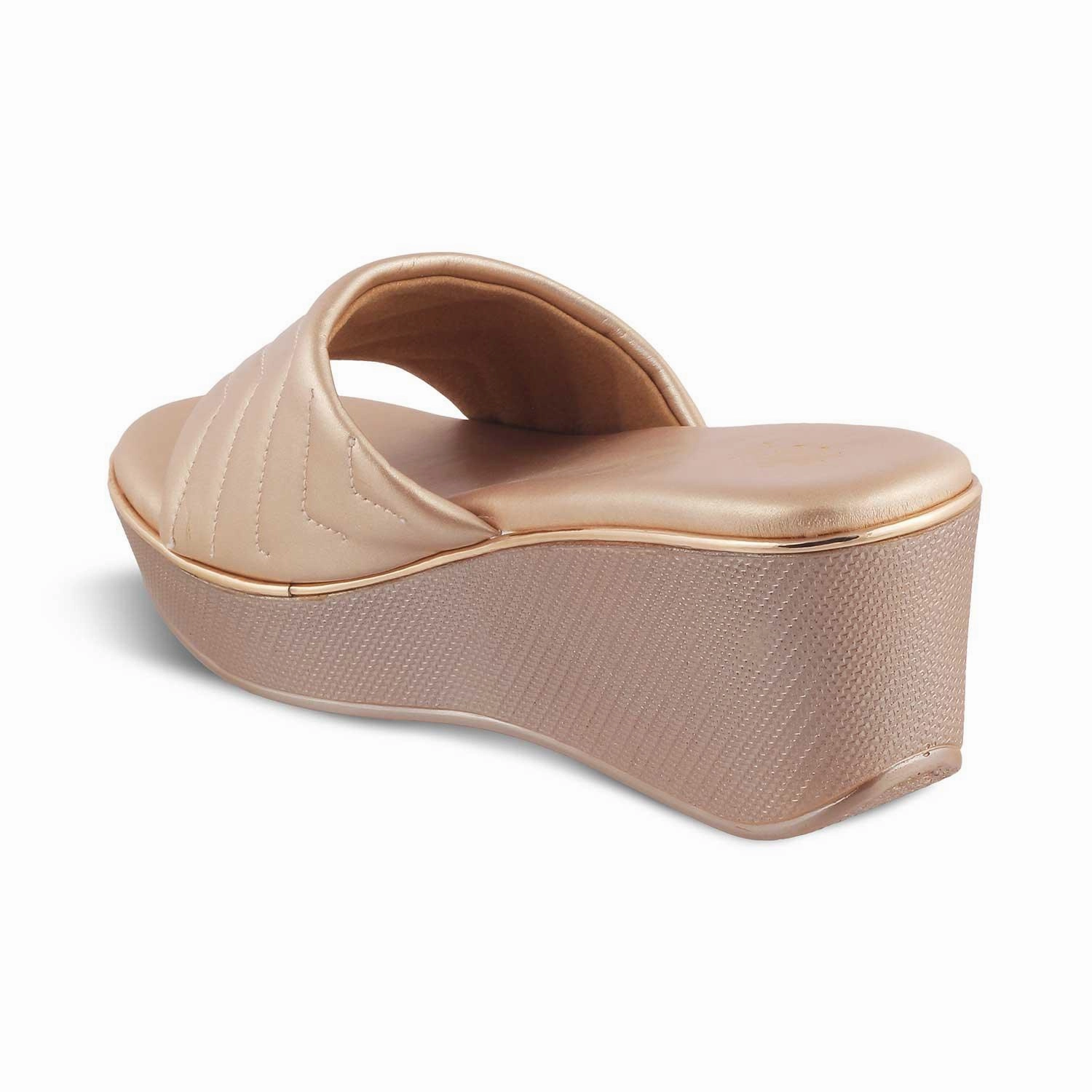 Die Coldege Champagne Damen Keilabsatz Sandalen Tresmode