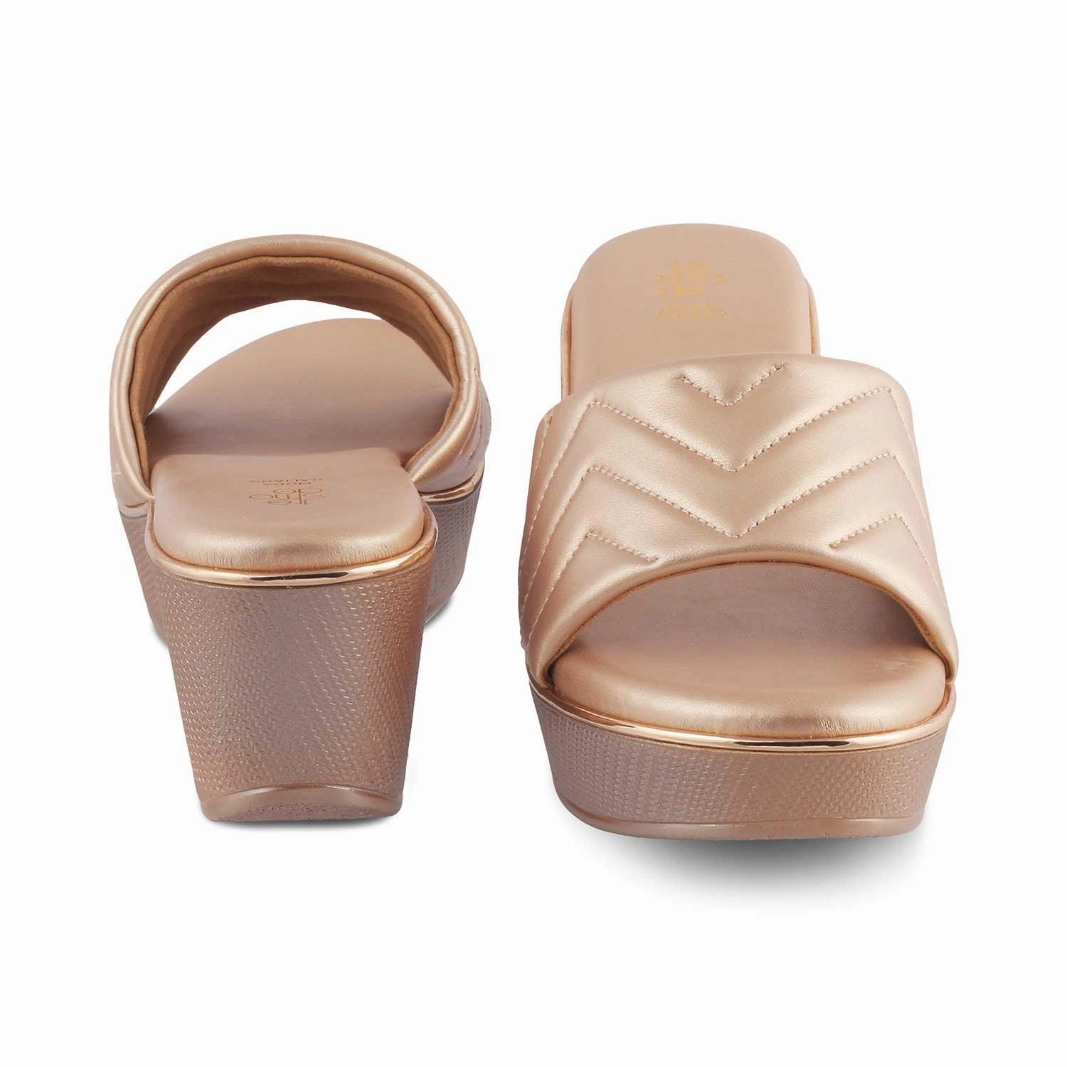 Die Coldege Champagne Damen Keilabsatz Sandalen Tresmode