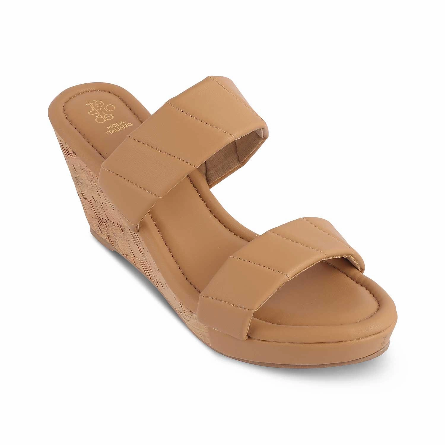 The Hacks Beige Women's Dress Wedge Sandals Tresmode