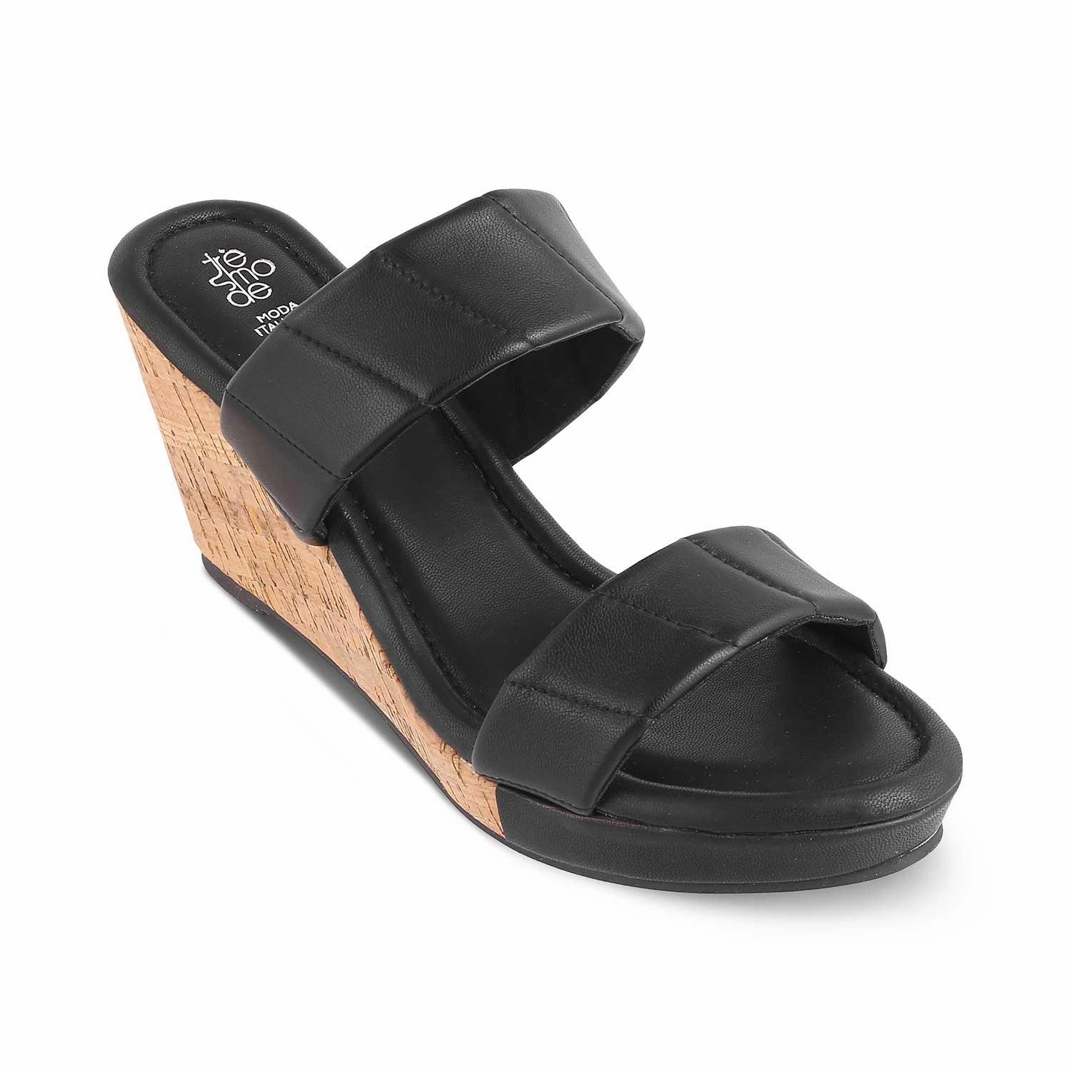 The Hacks Black Women's Dress Wedge Sandals Tresmode