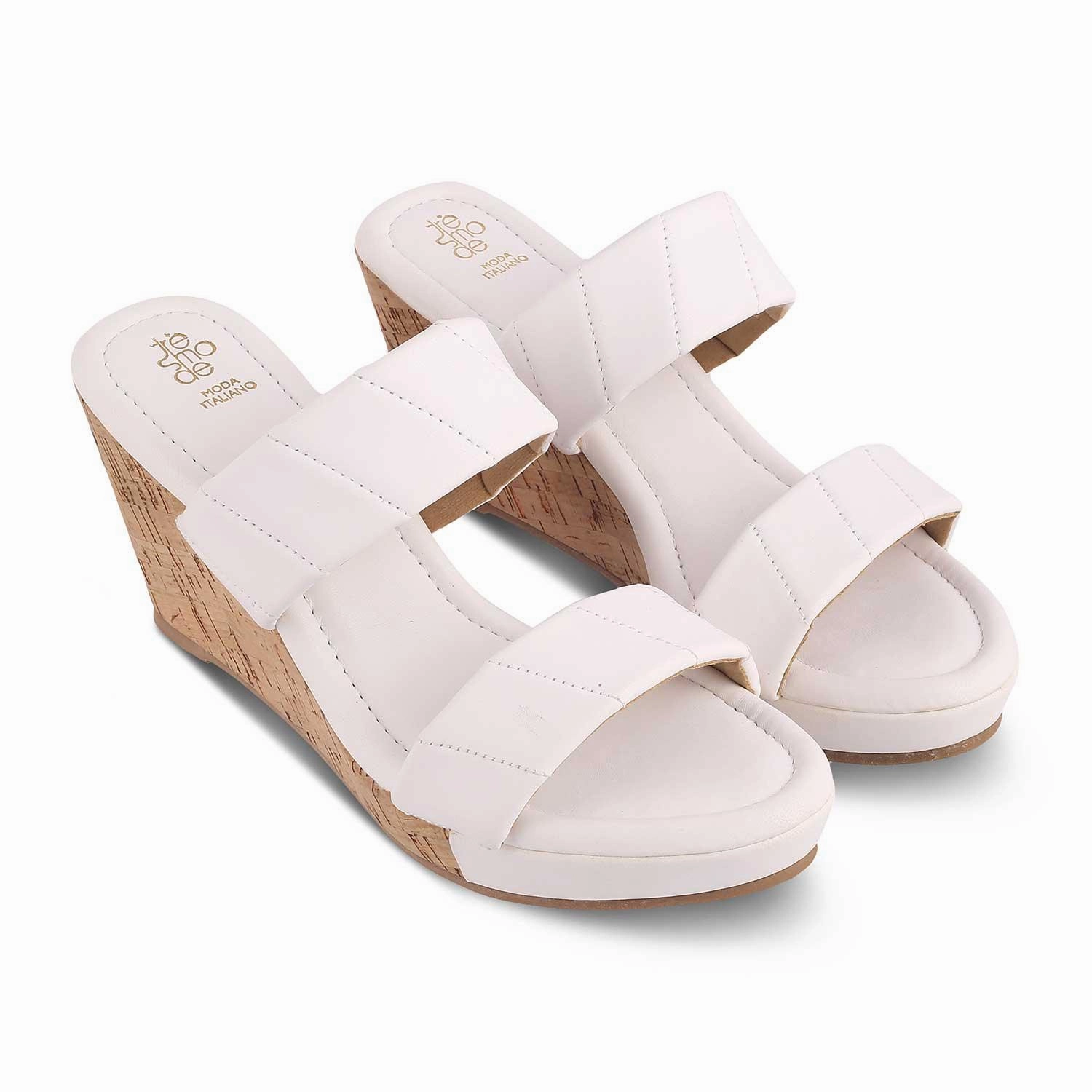 The Hacks White Women's Dress Wedge Sandals Tresmode