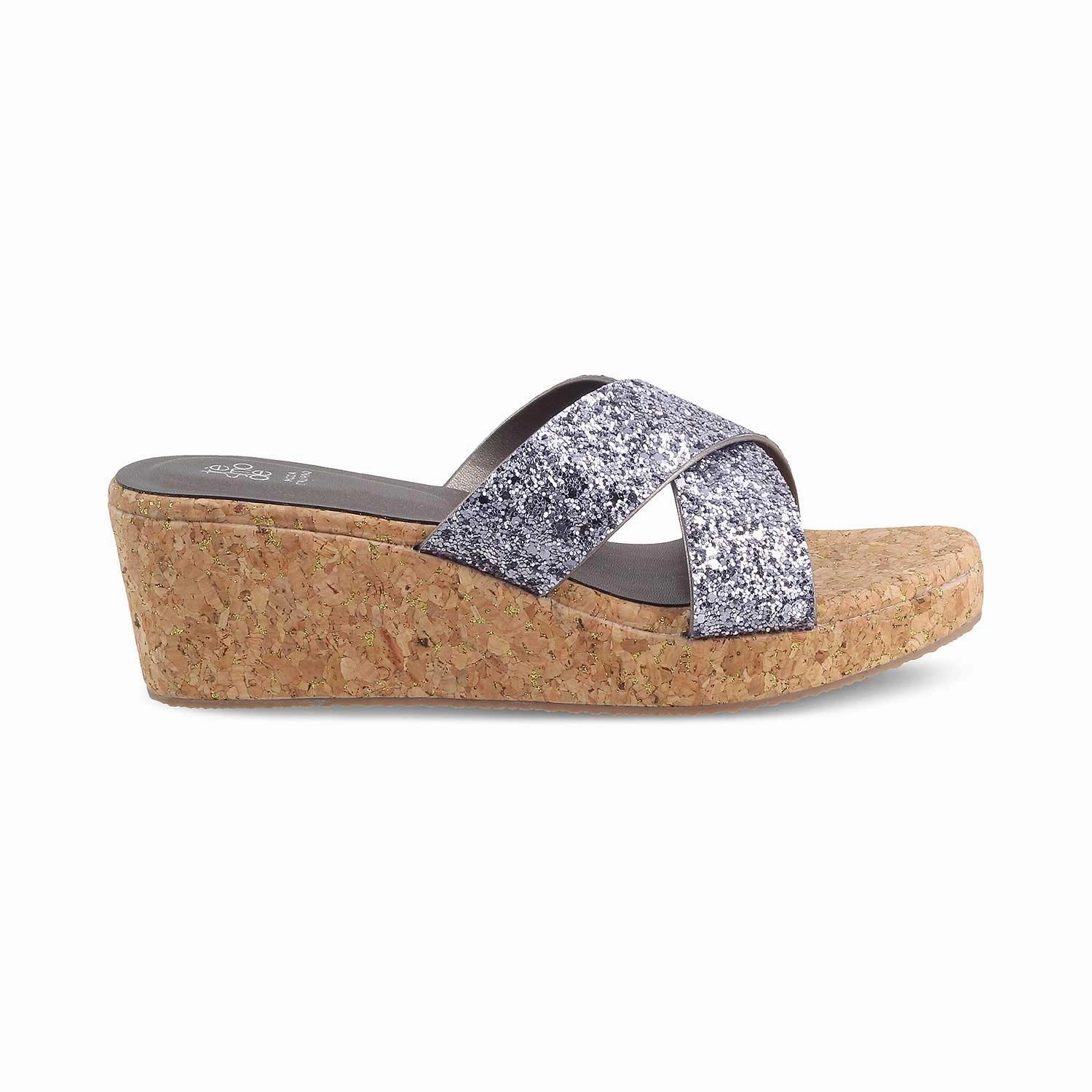 Die Mary Pewter Damen Keilabsatz Sandalen Tresmode