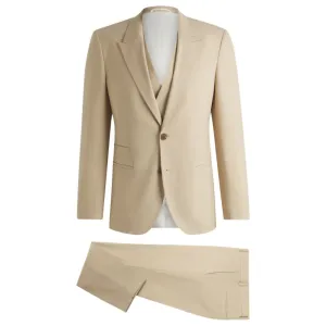 Dreiteiliger Slim-Fit-Anzug im Mohair-Look-Dobby-Design