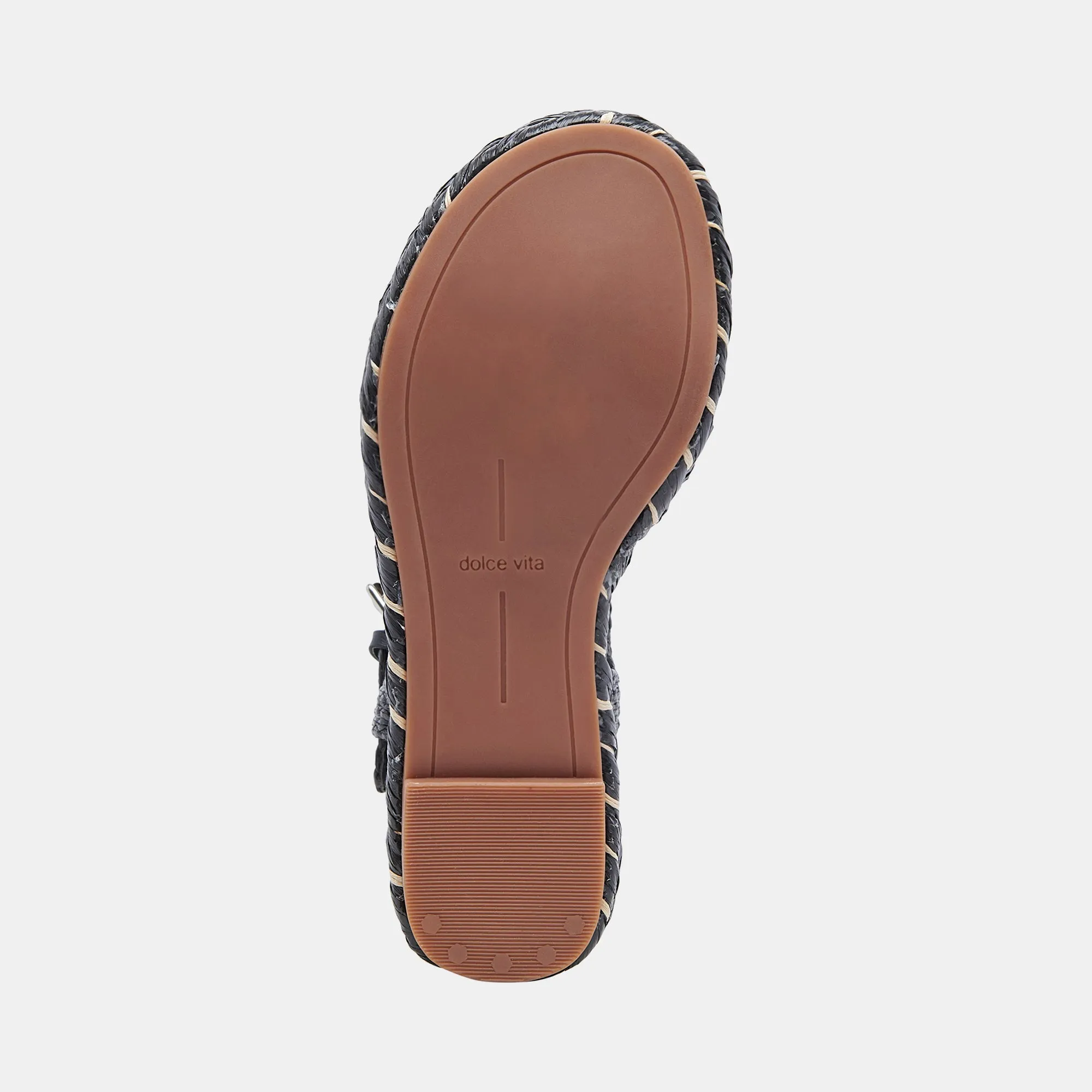 TIAGO WEDGES SCHWARZ RAFFIA