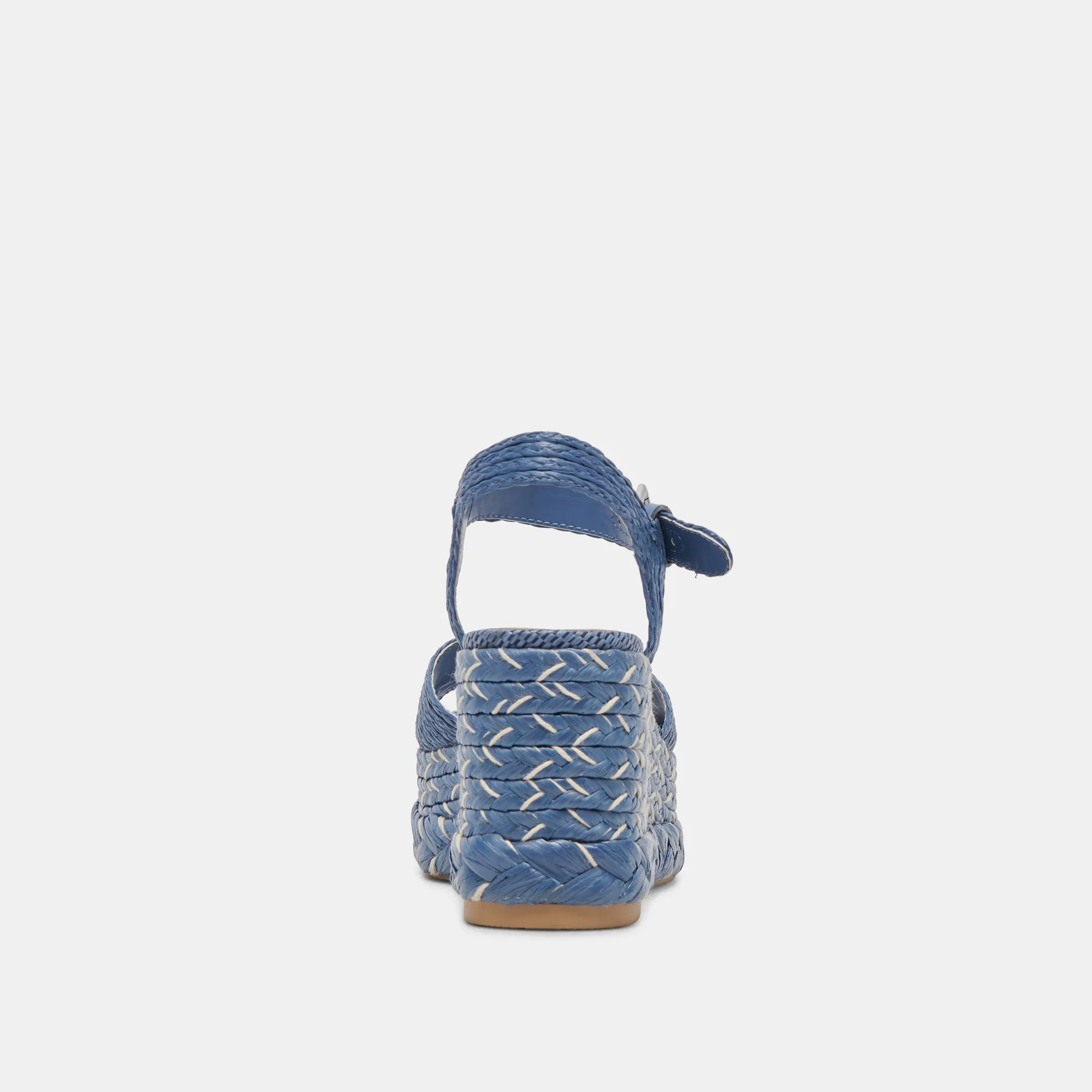TIAGO WEDGES BLAU RAFFIA