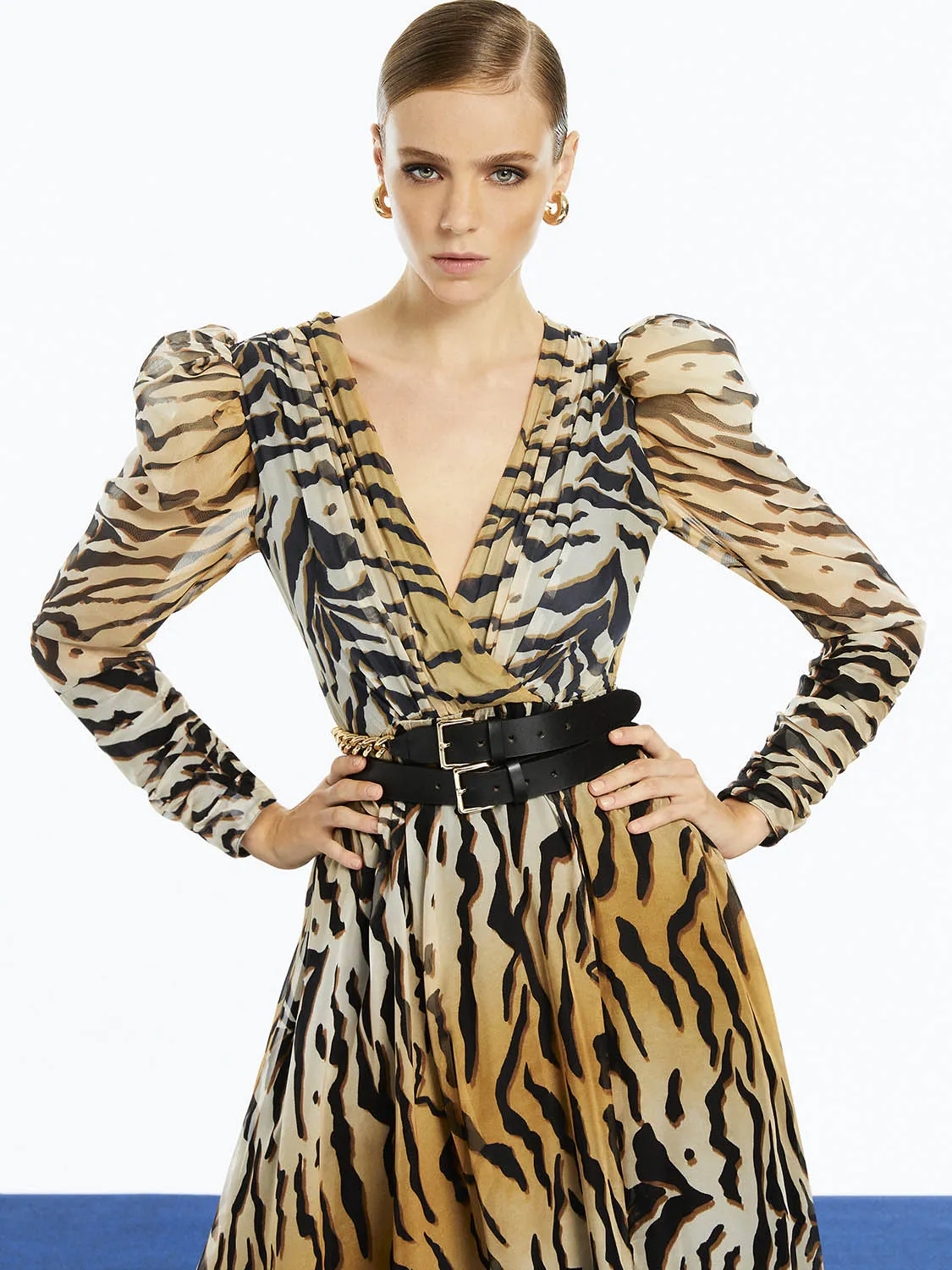 Tigerprint-Langes Kleid